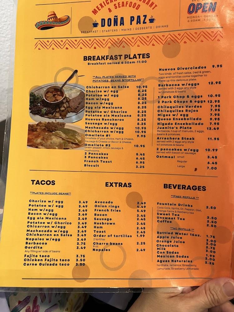 Doña Paz Mexican Restaurant Menu image 3